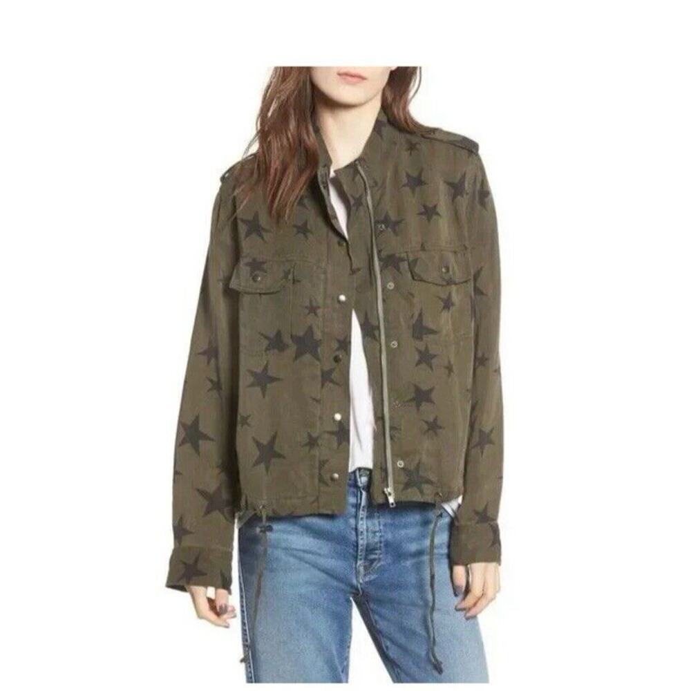 Rails Collins Sage Black Stars Print Utility Jack… - image 2